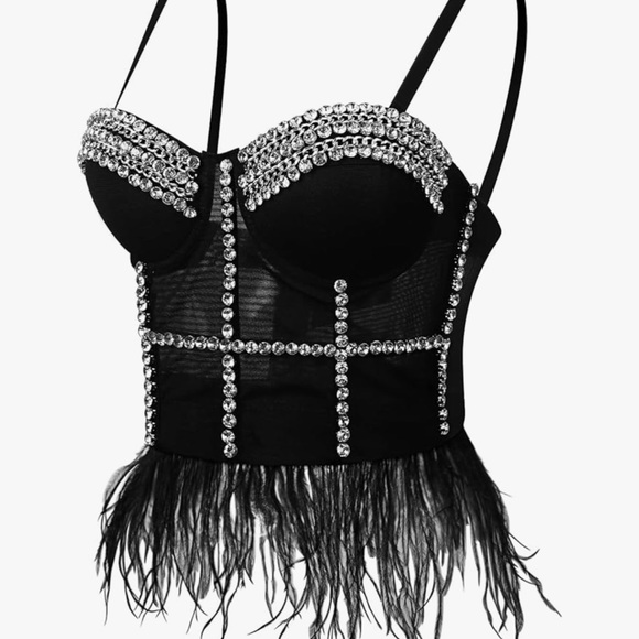 Amazon Black Rhinestone Embellished Tank Top - Picture 8 of 9